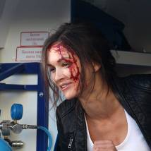 Паулина Андреева на съемках сериала "Метод"
