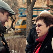 Дина Рубина и Евгений Миронов на съемках фильма "Синдром Петрушки"