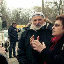 Дина Рубина, Евгений Миронов на съемках фильма "Синдром Петрушки"