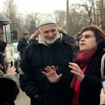 Дина Рубина, Евгений Миронов на съемках фильма "Синдром Петрушки"