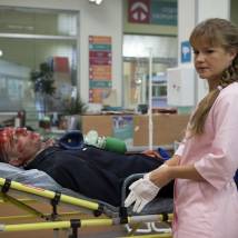 Екатерина Травова на съемках сериала "Склифосовский 3"