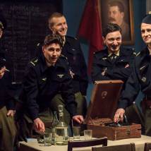 Владимир Абазопуло, Валерий Сковронский, Заза Чантурия на съемках фильма "Нормандия - Неман"