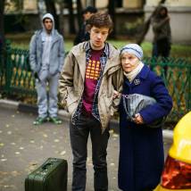 Сергей Белов, Тамара Спиричева на съемках фильма "Москва никогда не спит"