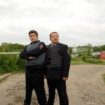 Антон Эльдаров, Леонид Громов на съемках сериала "Отец Матвей"