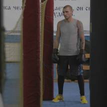 Евгений Березин на съемках фильма "Третий поединок"