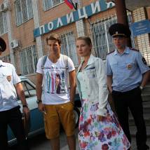 Ирина Линдт, Денис Васильев на съемках сериала "Курортная полиция"