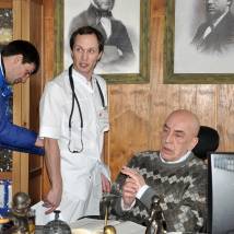 Иван Шибанов, Олег Шкловский на съемках сериала "Практика"