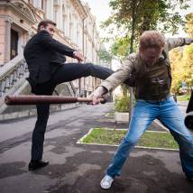 На съемках фильма "Ветреная женщина"