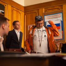 Михаил Хлебородов, Николай Басканчин на съемках фильма "Временно недоступен"