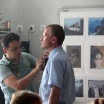 Алексей Серебряков на съемках фильма "Клинч"
