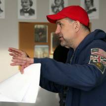 Сергей Пускепалис на съемках фильма "Клинч"