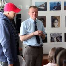 Сергей Пускепалис и Алексей Серебряков на съемках фильма "Клинч"