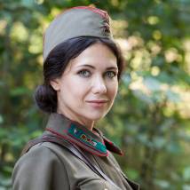 Екатерина Климова на съемках сериала "По законам военного времени"