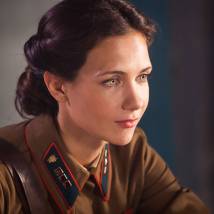 Екатерина Климова на съемках сериала "По законам военного времени"