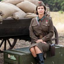 Екатерина Климова на съемках сериала "По законам военного времени"