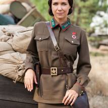 Екатерина Климова на съемках сериала "По законам военного времени"