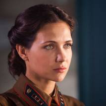 Екатерина Климова на съемках сериала "По законам военного времени"