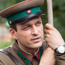 Евгений Воловенко на съемках сериала "По законам военного времени"