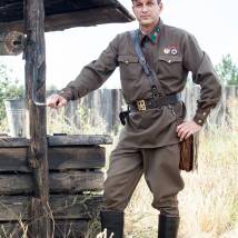 Евгений Воловенко на съемках сериала "По законам военного времени"