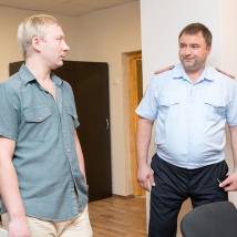 Андрей Казаков, Дмитрий Куличков на съемках сериала "Ищейка"