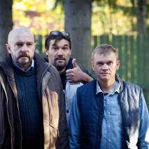 Алексей Нилов, Яков Шамшин и Сергей Раевский на съемках фильма "Аз воздам"