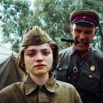 На съемках фильма "Битва за Севастополь"