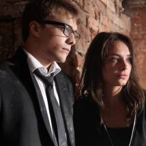 Артем Крылов и Анна Попова на съемках сериала "Две легенды"