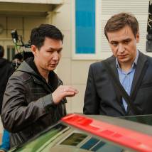 Евгений Татаров и Кирилл Жандаров на съемках фильма "Экспириенс"