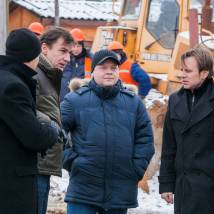 Андрей Савостьянов, Игорь Лагутин на съемках сериала "Кодекс чести 7"