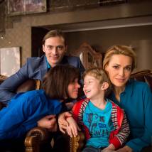 Ольга Сумская, Ольга Гришина, Антон Феоктистов на съемках сериала "Гречанка"