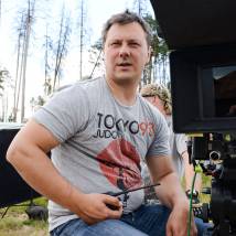 Сергей Попов на съемках фильма "Дорога на Берлин"