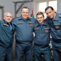 Максим Пинскер, Александр Пашков, Александр Никитин на съемках сериала "Между двух огней"