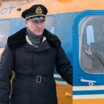 Сергей Пускепалис на съемках фильма "Ледокол"