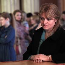 Анна Михалкова на съемках фильма "Ледокол"