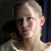 Юлия Пересильд на съемках сериала "Таинственная страсть"