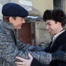 Филипп Янковский и Евгений Павлов на съемках сериала "Таинственная страсть"