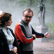 Владимир Шевельков и Марина Александрова на съемках сериала "Рожденная звездой"