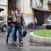 Елена Лядова и Кирилл Кяро на съемках фильма "Измены"