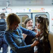 Мария Щекатурова на съемках фильма "Диггеры"