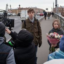 Александр Паль и Надежда Лумпова на съемках фильма "Петербург. Только по любви"