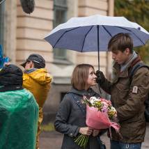 Надежда Лумпова и Александр Паль на съемках фильма "Петербург. Только по любви"