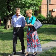 Олег Штефанко и Мария Куликова на съемках фильма "Два плюс два"