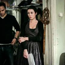 Виктория Заболотная на съемках сериала "Бесстыдники"