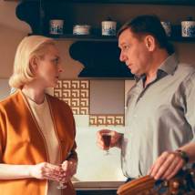 Андрей Егоров, Северия Янушаускайте на съемках сериала "ОптиМисты"