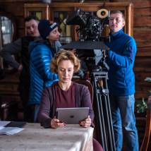 Евгения Дмитриева на съемках сериала "Пенсильвания"