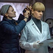 Александра Ребенок на съемках сериала "Пенсильвания"