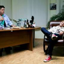 Роман Попов и Александр Петров на съемках сериала "Полицейский с Рублевки"
