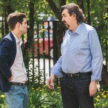 Игорь Золотовицкий, Петр Федоров на съемках сериала "Вы все меня бесите"