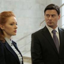 Наталья Рогожкина, Алексей Королев на съемках сериала "Бегущая от любви"