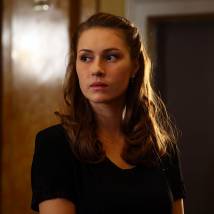 Иева Андреевайте на съемках сериала "Штрафник"